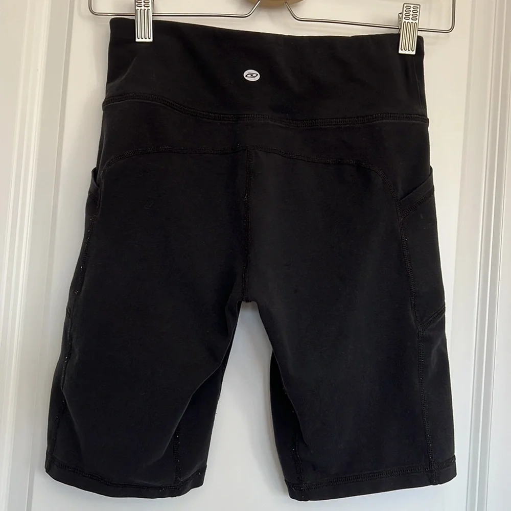 DKNY Sport Gracie‎ Logo High-Waist Bike Shorts W/Pockets Size S